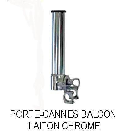 Porte-canne balcon laiton chromé