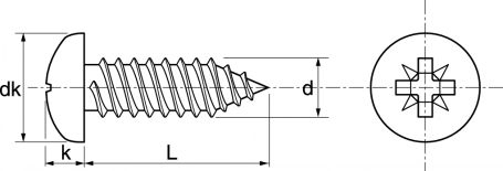 Vis tôles TC 2.9 à 3.9 mm